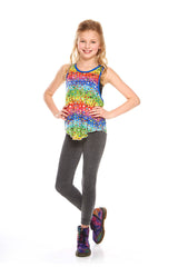 Girls Emoji Rainbow Racerbank Tank