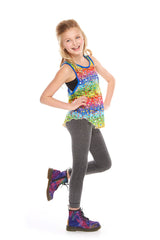 Girls Emoji Rainbow Racerbank Tank
