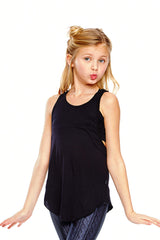 Girls Black Racerback Tank