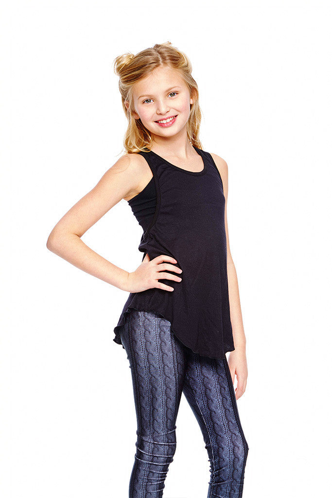 Girls Black Racerback Tank