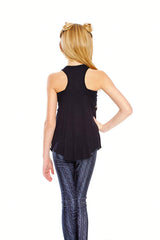 Girls Black Racerback Tank
