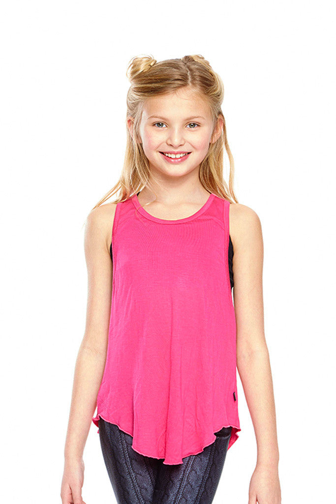 Girls Fuchsia Racerback Tank