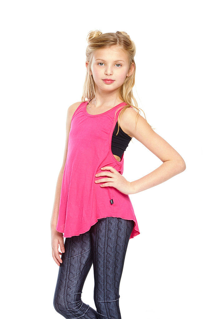 Girls Fuchsia Racerback Tank