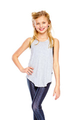 Girls Gray Racerback Tank