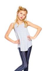Girls Gray Racerback Tank