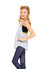 Girls Gray Racerback Tank