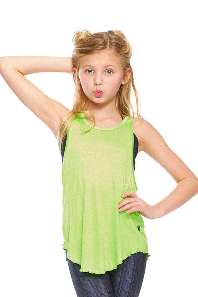Girls Lime Racerback Tank