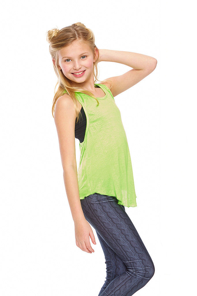 Girls Lime Racerback Tank
