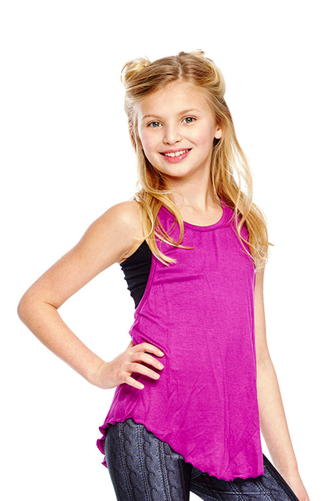 Girls Magenta Racerback Tank