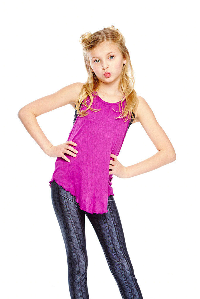 Girls Magenta Racerback Tank