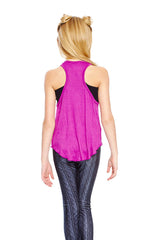Girls Magenta Racerback Tank