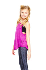 Girls Magenta Racerback Tank