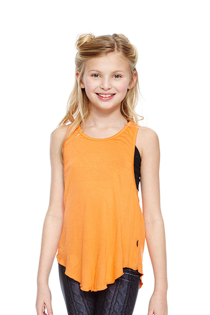 Girls Orange Racerback Tank