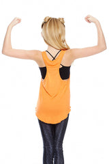 Girls Orange Racerback Tank