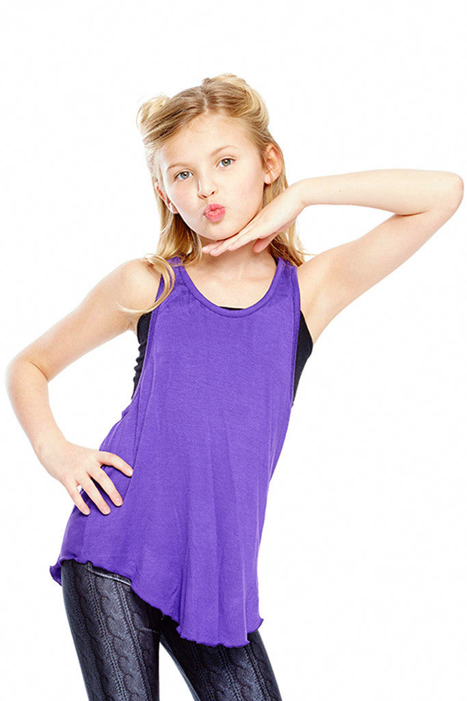 Girls Purple Racerback Tank