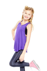 Girls Purple Racerback Tank