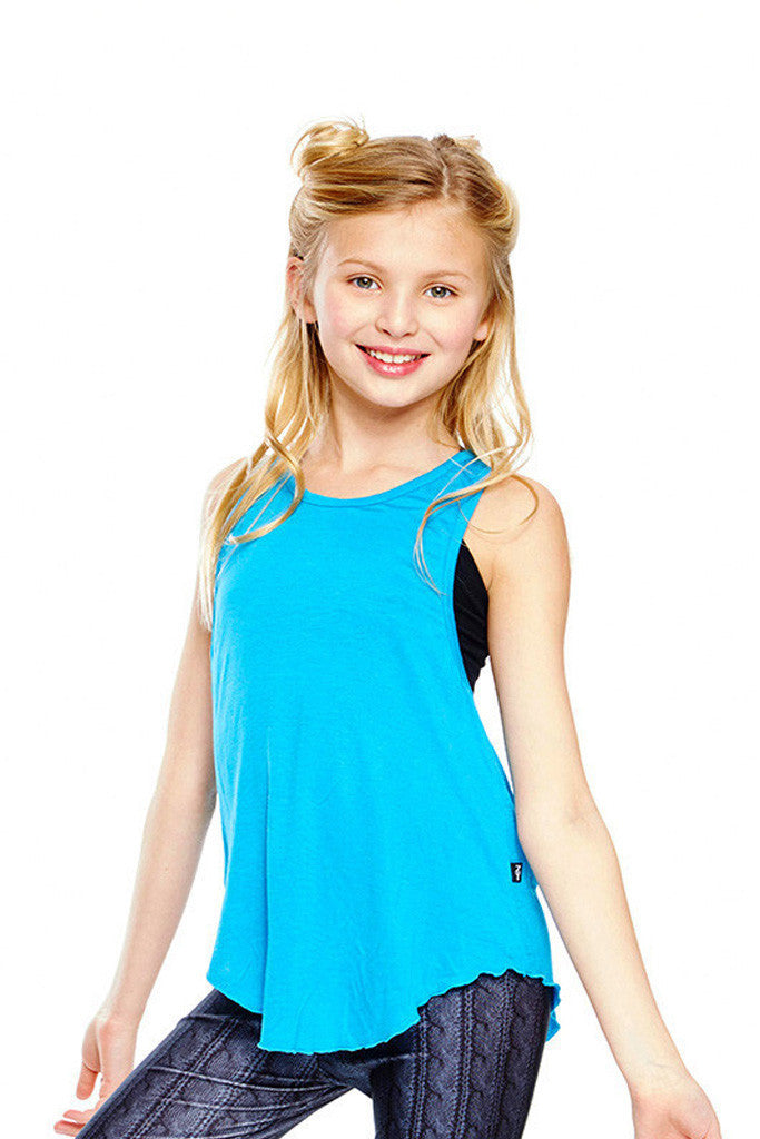 Girls Turquoise Racerback Tank
