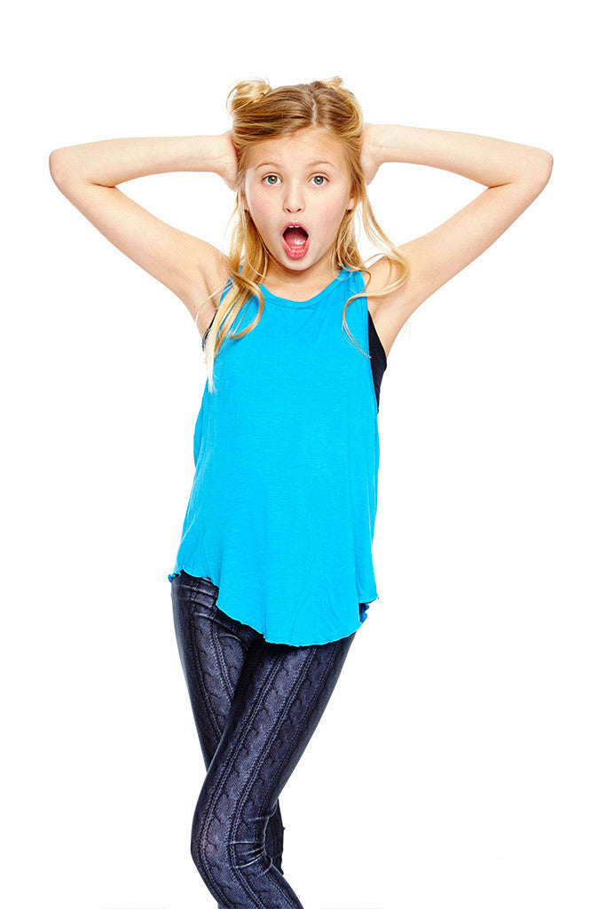 Girls Turquoise Racerback Tank