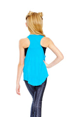 Girls Turquoise Racerback Tank