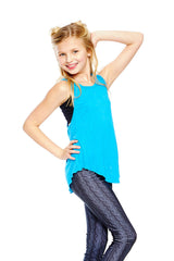 Girls Turquoise Racerback Tank