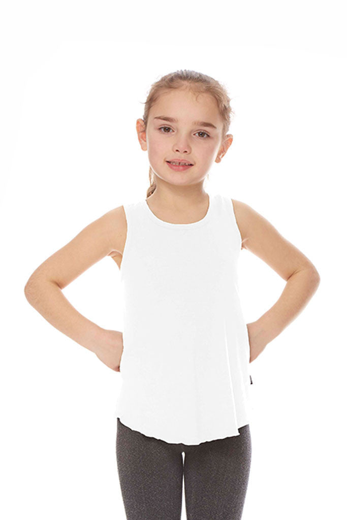 Kids White Racerback Tank