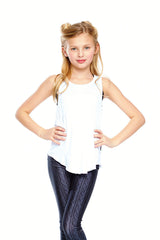 Girls White Racerback Tank