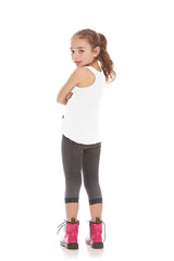 Kids White Racerback Tank