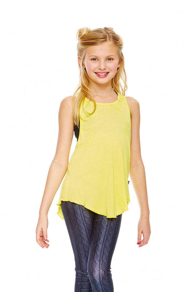 Girls Yellow Racerback Tank