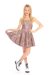 Girls Multi Glitter Skater Dress