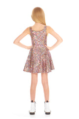 Girls Multi Glitter Skater Dress