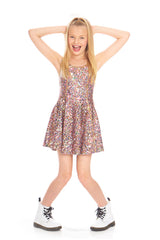 Girls Multi Glitter Skater Dress