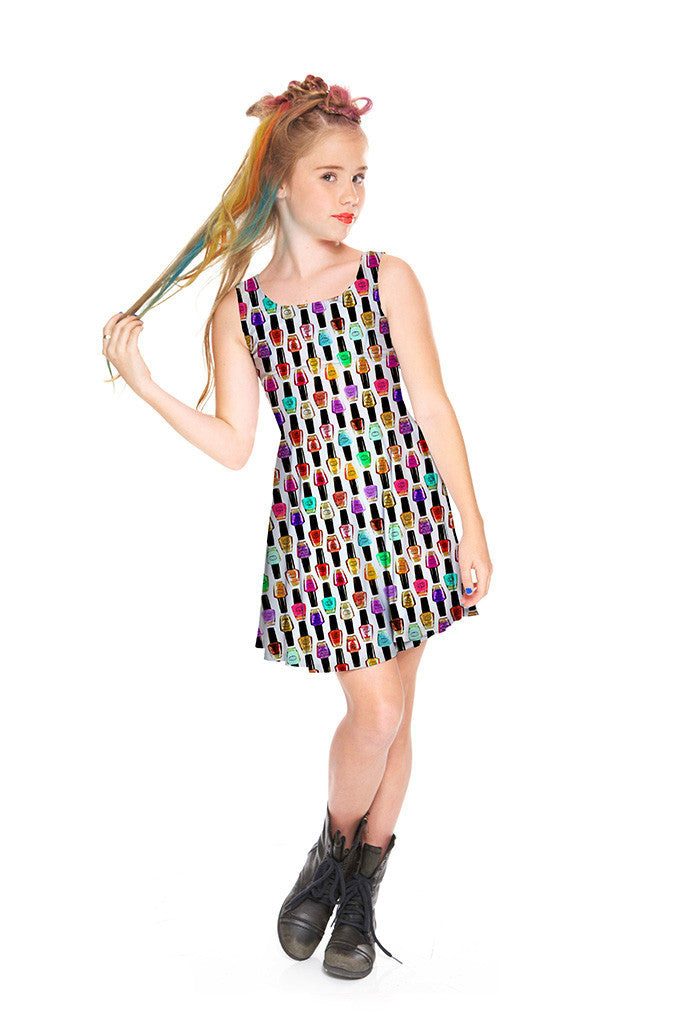 Girls Nail Polish Skater Dress