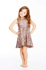 Kids Multi Glitter Skater Dress