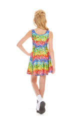 Girls Emoji Rainbow Skater Dress