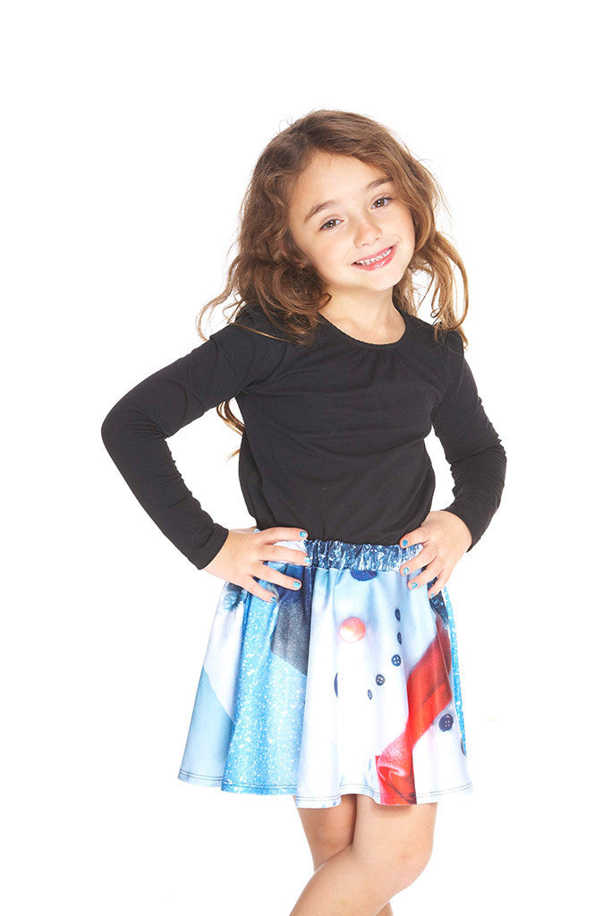 Kids Build A Snowman Skater Skirt