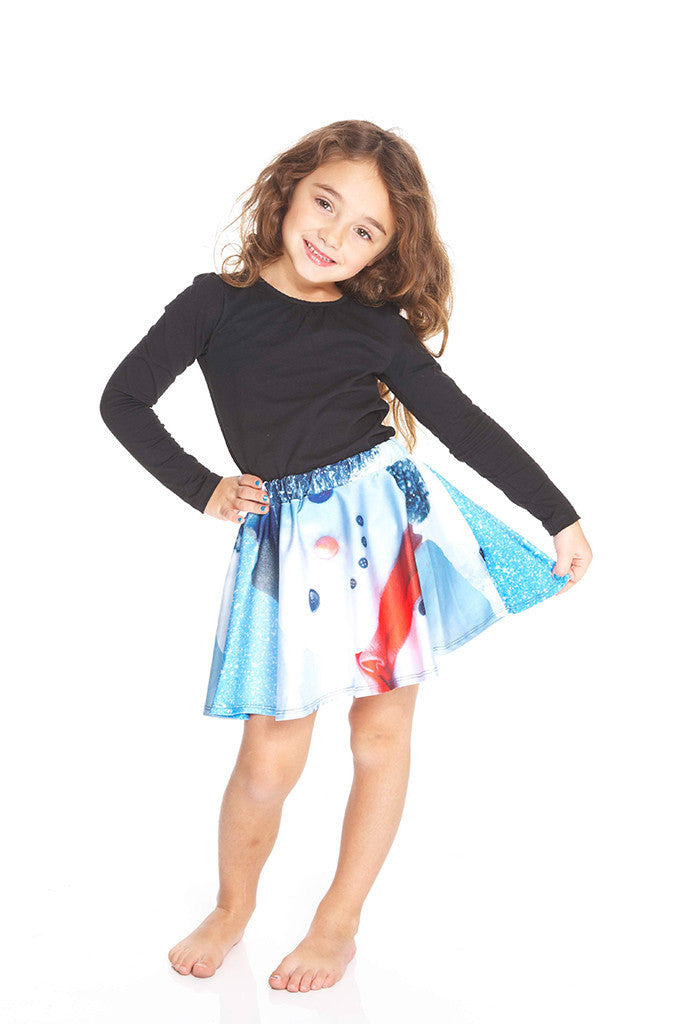 Kids Build A Snowman Skater Skirt