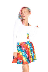Girls Buttons Skater Skirt
