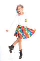 Girls Buttons Skater Skirt