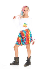 Girls Buttons Skater Skirt