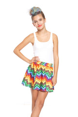 Girls Candy Crush Chevron Skater Skirt