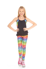 Girls Emoji Rainbow Sports Bra Tank