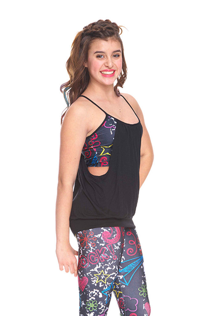Girls Composition Notebook Sports Bra Tank