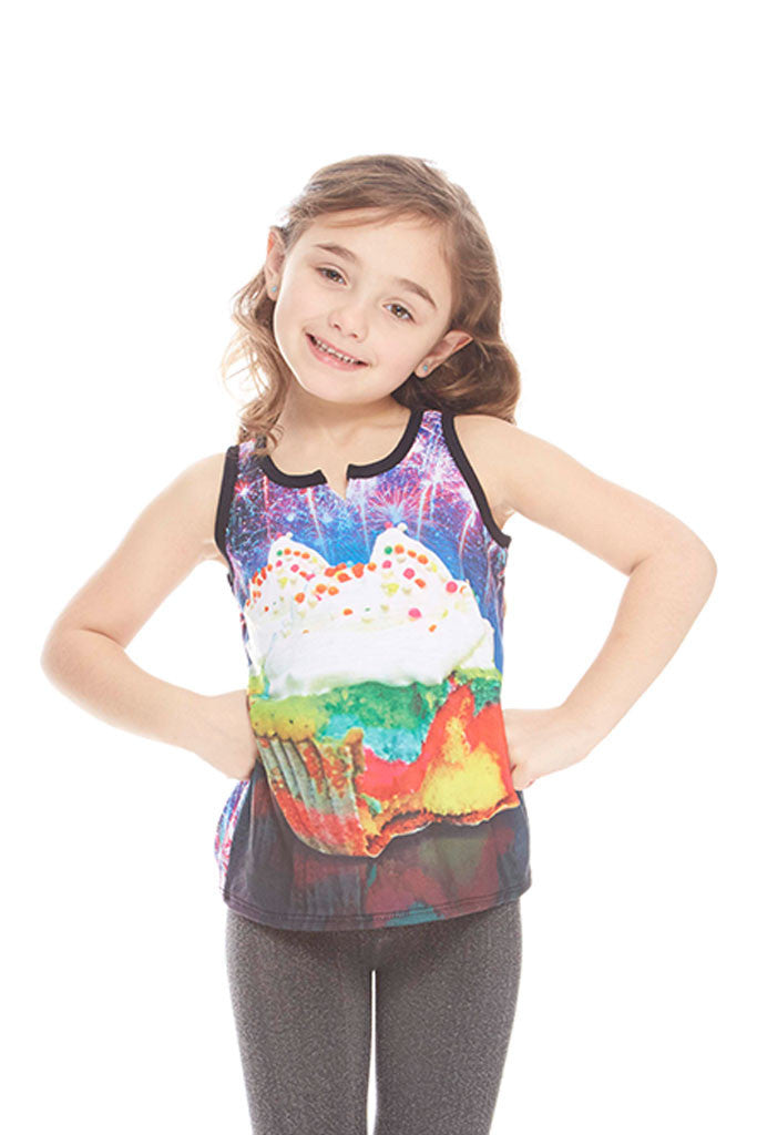 Kids Neon Cupcake Tank
