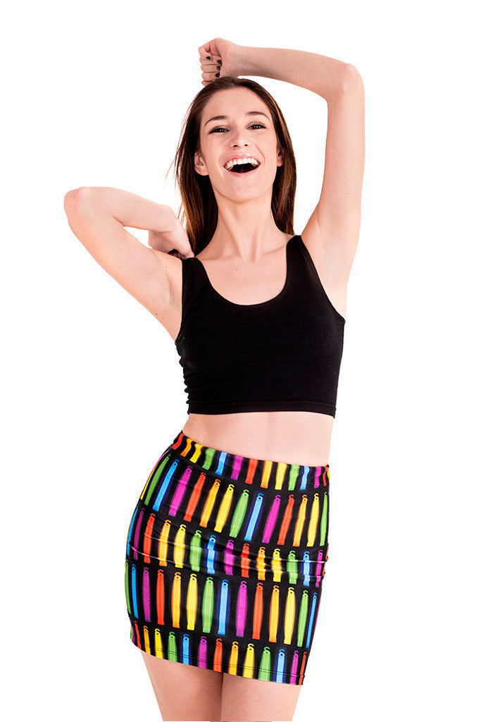 Womens Glow Sticks Tight Skirt