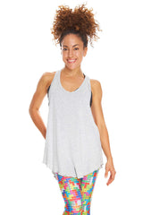 Womens Gray Racerback Performance Tank