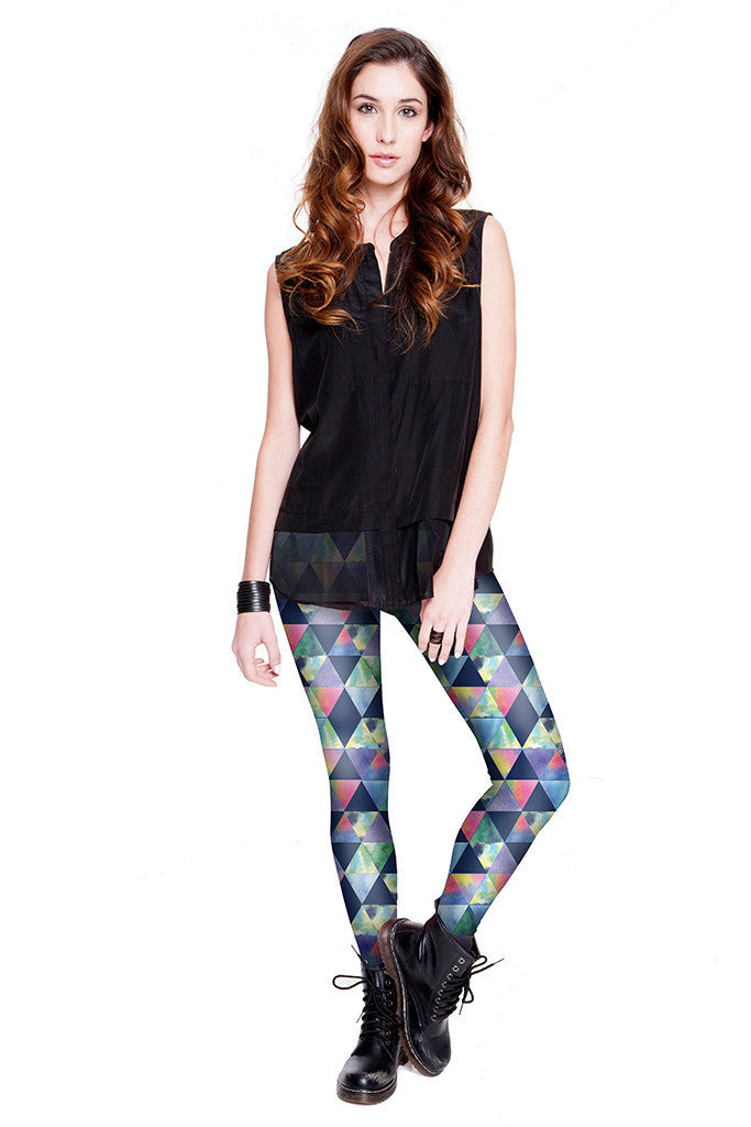 Womens Iridescent Triangles Leggings