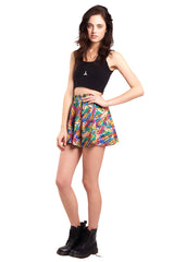 Womens Paper Clips Skater Skirt
