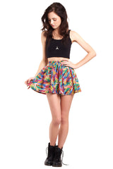 Womens Paper Clips Skater Skirt