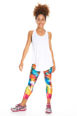 Womens White Performance Racerback Tank