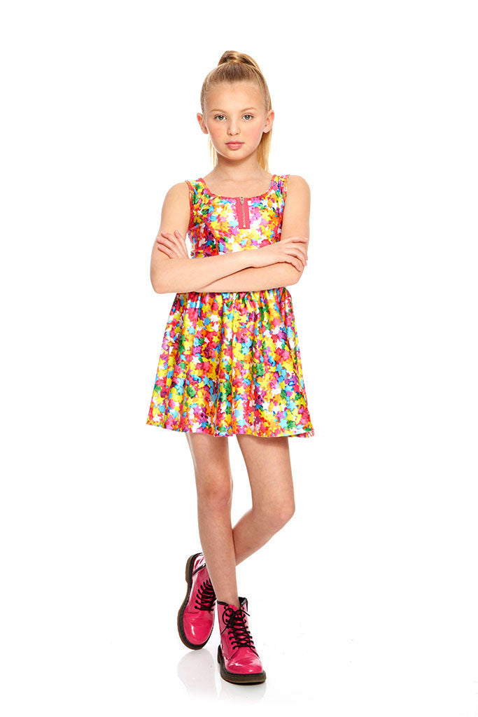 Girls Funfetti Sprinkles Zip Skater Dress
